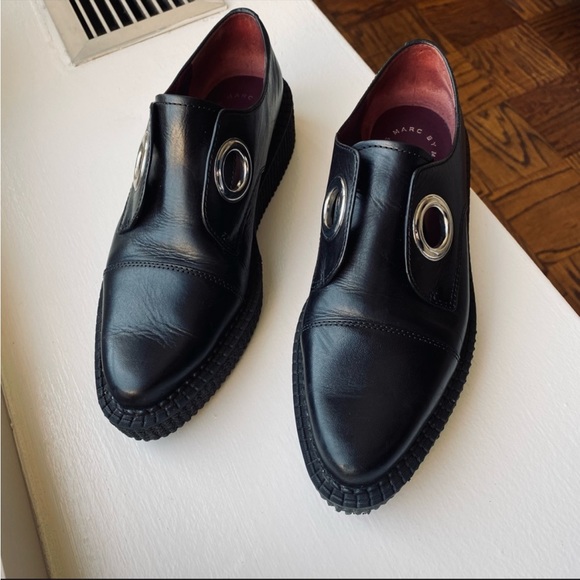 MARC JACOBS • Leather Platform Flats - Picture 13 of 13